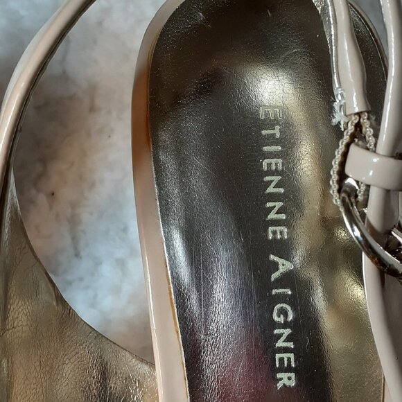 "ETIENNE aigner" sz 9M bone patent heel - Picture 5 of 7